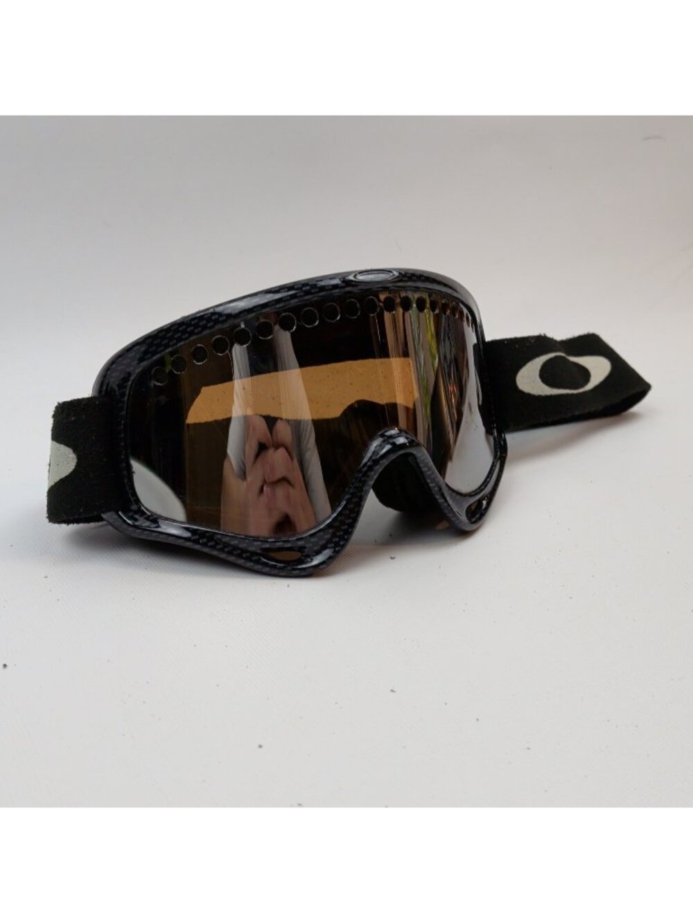 Y2K Oakley O-Frame Gray Carbon Fiber Pattern Snow Goggles 2000's Tech Gorpcore